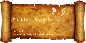 Mettler Jozafát névjegykártya